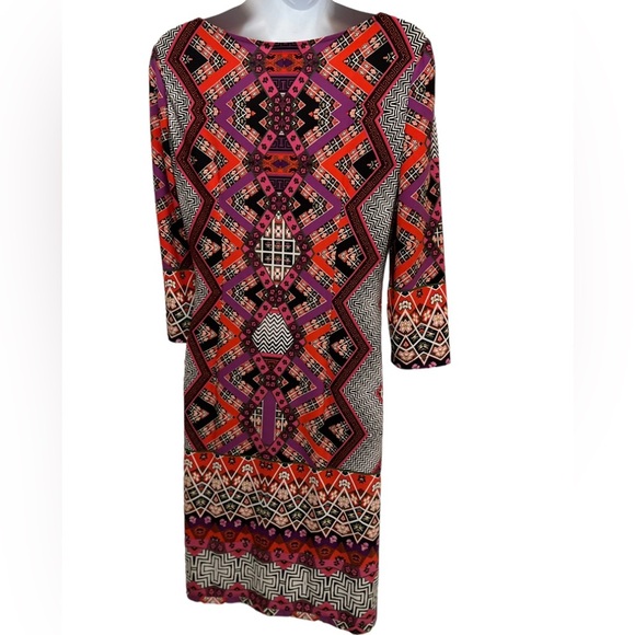London Times Sheath Geometric Design Multicolored Dress Size 8P - Picture 6 of 8